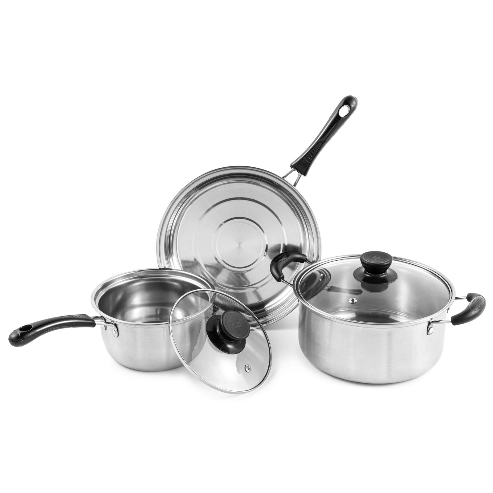 stainless steel cookware three piece set with bakelite handles stainless steel cookware three piece set with bakelite handles