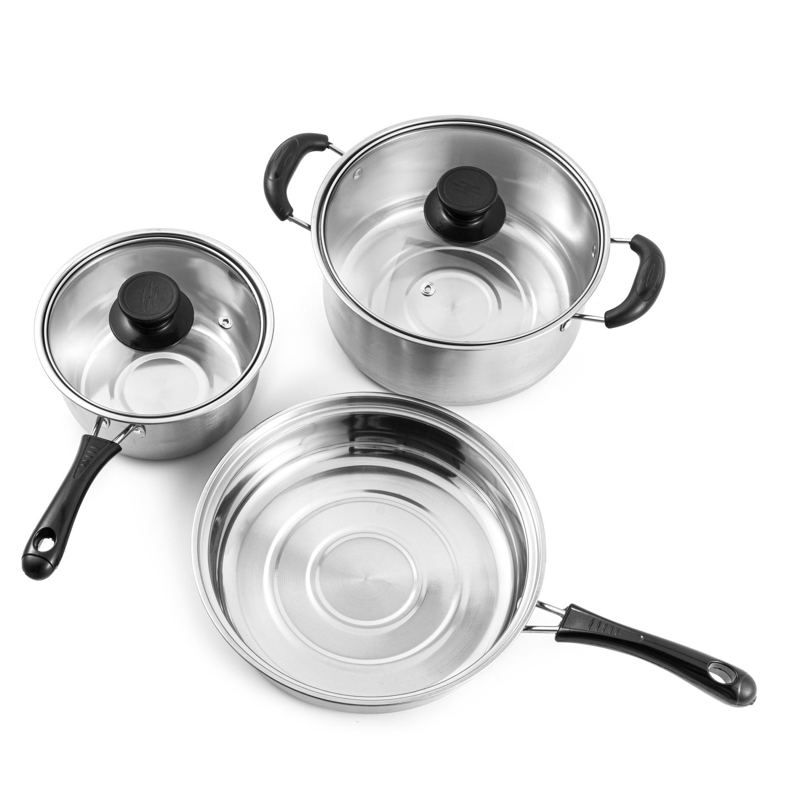 stainless steel cookware three piece set with bakelite handles stainless steel cookware three piece set with bakelite handles