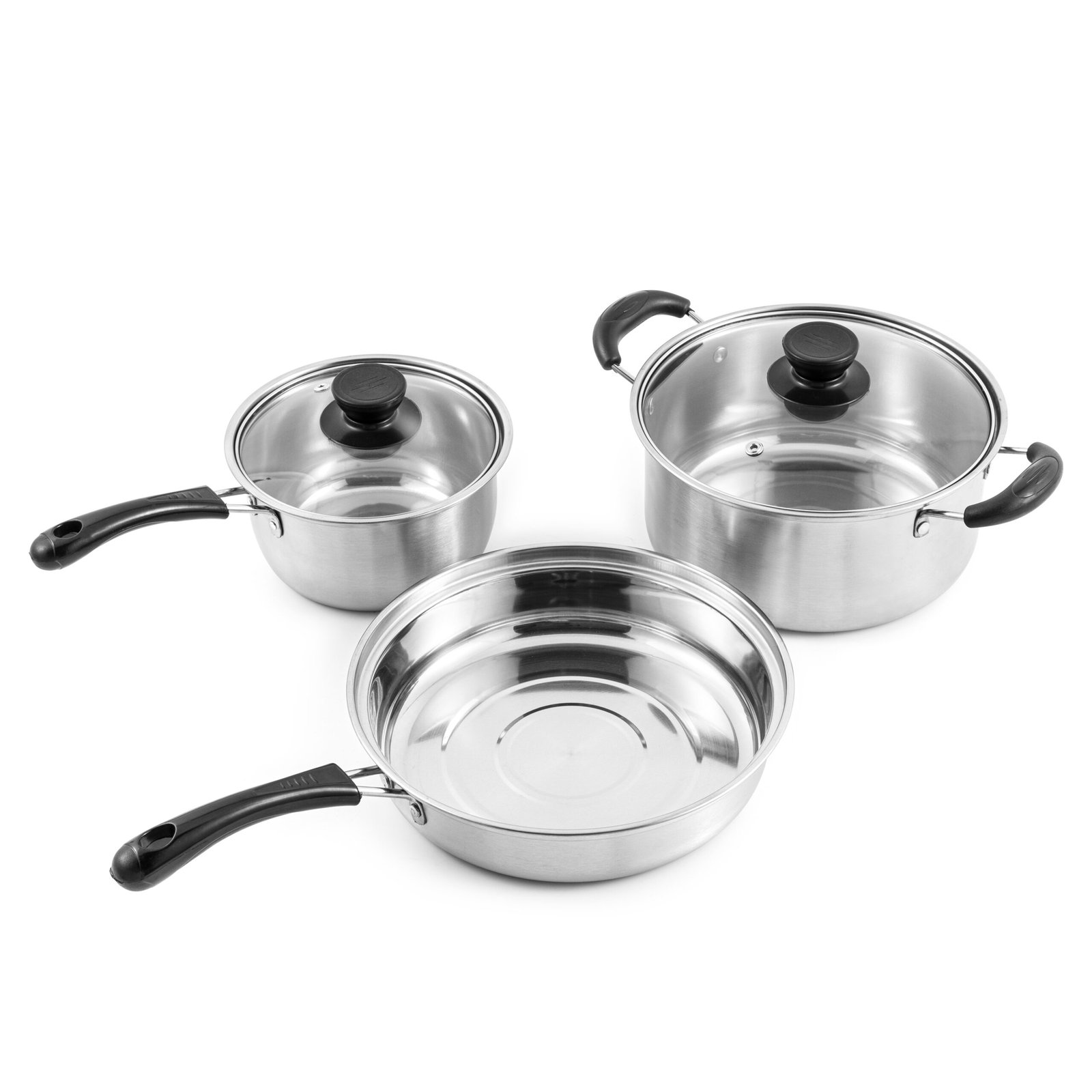stainless steel cookware three piece set with bakelite handles stainless steel cookware three piece set with bakelite handles