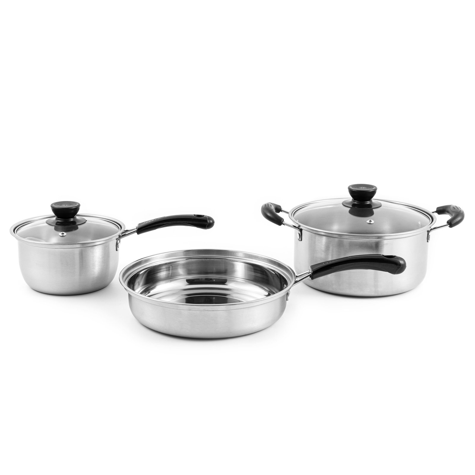 stainless steel cookware three piece set with bakelite handles stainless steel cookware three piece set with bakelite handles