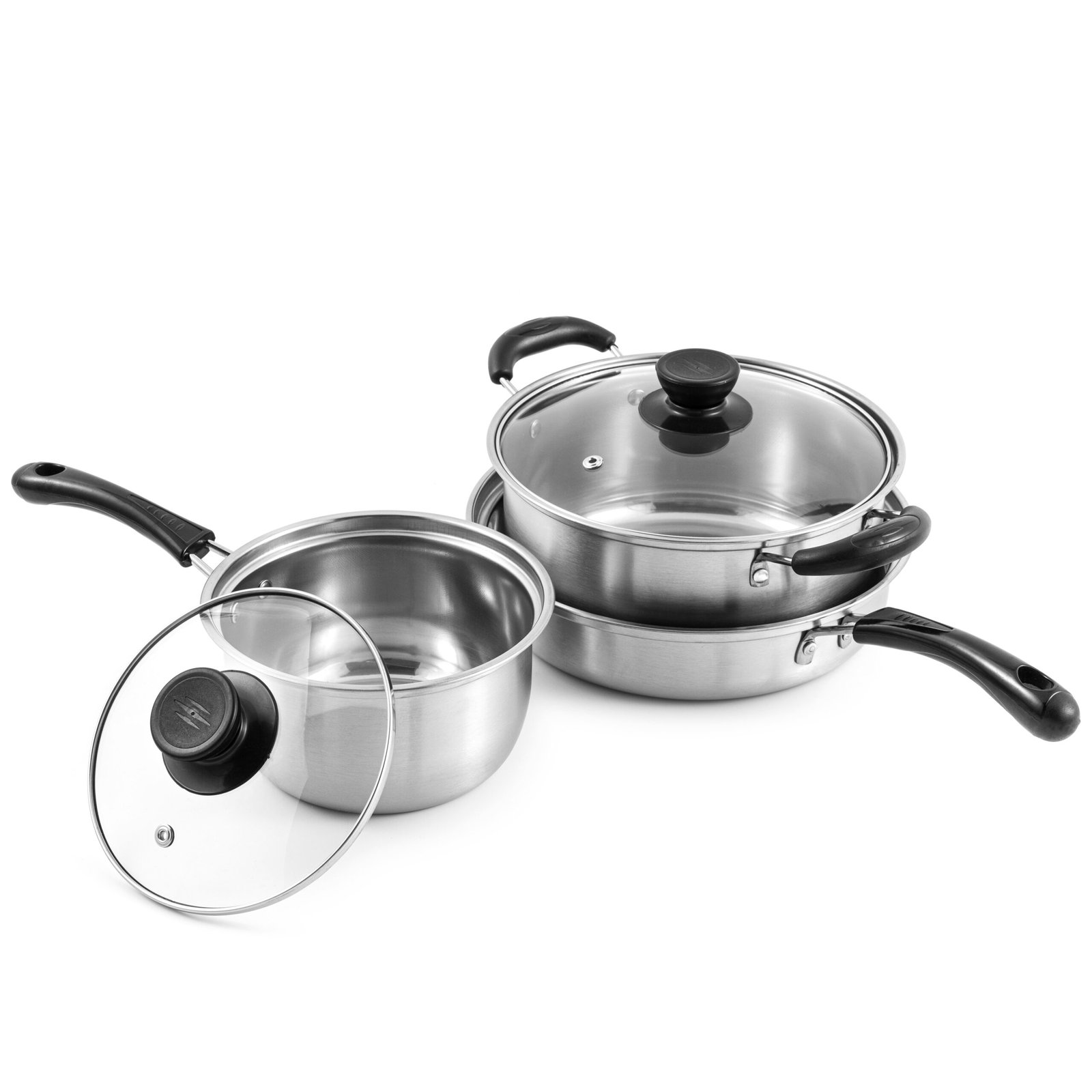stainless steel cookware three piece set with bakelite handles stainless steel cookware three piece set with bakelite handles