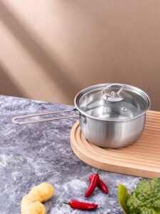 stainless steel cookware three piece set with stainless steel handle