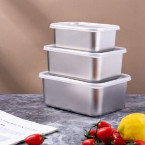 stainless steel food storage container set (3 pieces)
