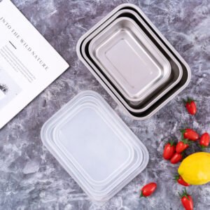 stainless steel food storage container set (3 pieces)