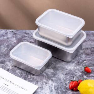 stainless steel food storage container set (3 pieces)