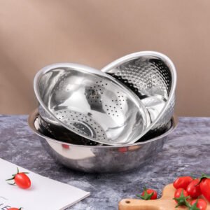 stainless steel rice sieve three piece set