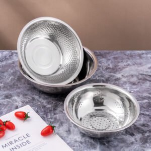 stainless steel rice sieve three piece set