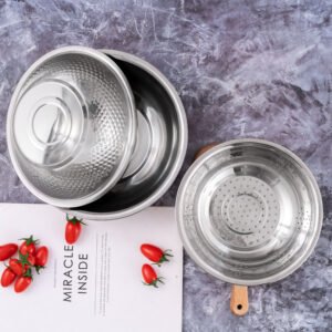 stainless steel rice sieve three piece set