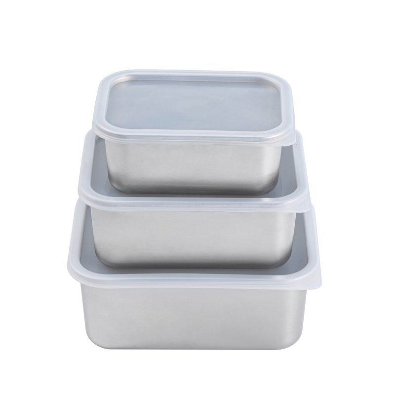 stainless steel food storage container set (3 pieces) stainless steel food storage container set (3 pieces)