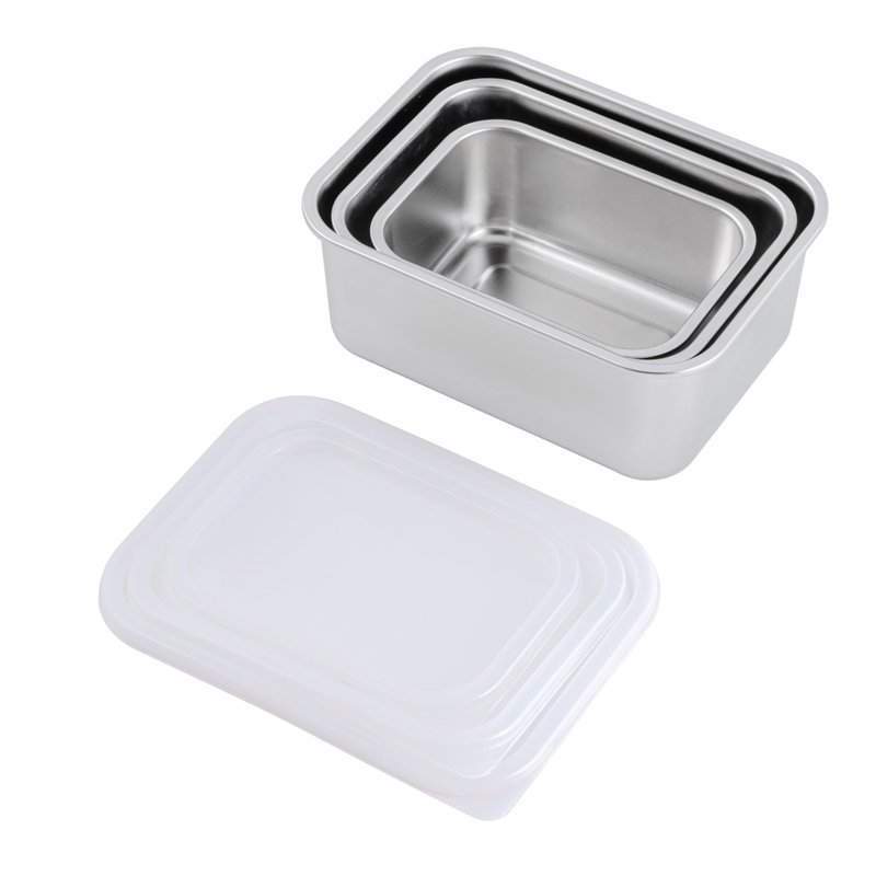 stainless steel food storage container set (3 pieces) stainless steel food storage container set (3 pieces)