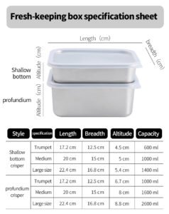 stainless steel food storage container set (3 pieces)